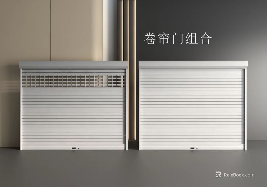 Modern Aluminum Roller Shutter Door Combination For Commercial And Residential Use 3d model 