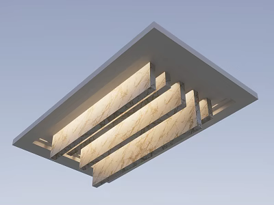 Modern Floor Design With Marble Texture And Layered Lighting In Contemporary Home Interior 3d model