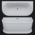 Modern White Freestanding Bathtub Interior With Smooth Surface And Simple Design 3d model