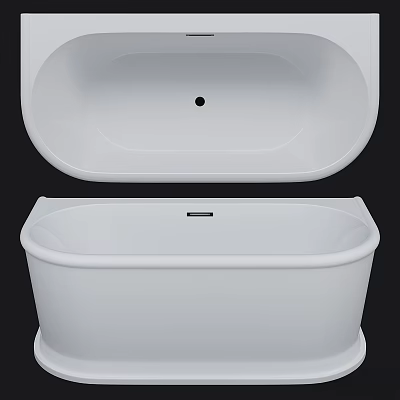 Modern White Freestanding Bathtub Interior With Smooth Surface And Simple Design 3d model