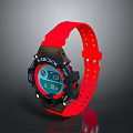 G SHOCK Sports Watch With Red Silicone Strap And Digital