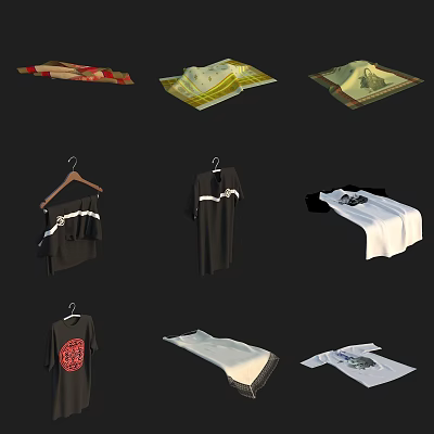 Silk Scarf T-Shirt Clothes 3d model