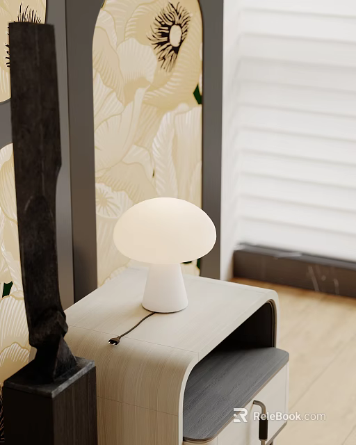 Modern Mushroom Shaped Table Lamp With Soft White Light For Home Decor 3d model