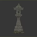 Traditional Stone Lantern Outdoor Garden Furniture With Tiered Structure And Decorative Top