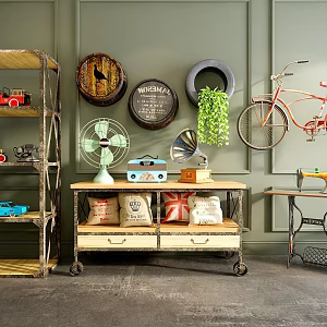 Industrial LOFT Storage Shelf Bookshelf 3d model