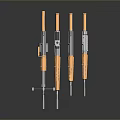 Tactical Weapons Collection Featuring Sniper Rifle And Assault Rifles With Orange Gray Parts
