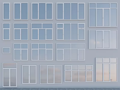 Various Styles Of Modern Casement Windows With Durable Frames And Energy Efficient Glass 3d model