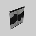 Stylish Four Black Framed Wall Decor Arranged At Different Angles On Textured Silver Gray Background