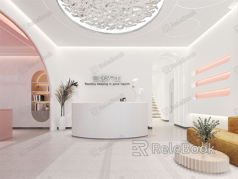 Modern Beauty Salon Hall Beauty Shop Front Hall model