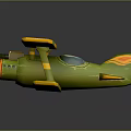 Green and Yellow Toy Airplane with Propeller Cockpit Window and Round Wing Markings