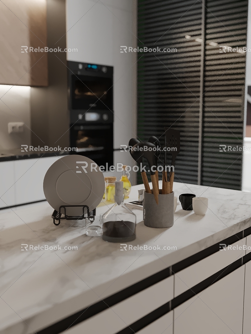 Modern Kitchen Ornaments Plate Seasoning Kitchenware 3d model