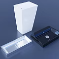 Modern Minimalist Square Washbasin Designs in White Silver Black Colors for Bathroom Decor