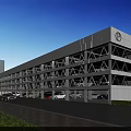 Modern Multi Level Parking Garage Exterior With Parked Cars And Pedestrians