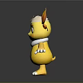 Cute Yellow Cartoon Game Movie Character With Big Ears White Belly And Spotted Paws