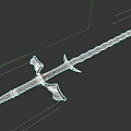 Ornate Decorative Sword With Silver Blade And Wing Shaped Hilt Design