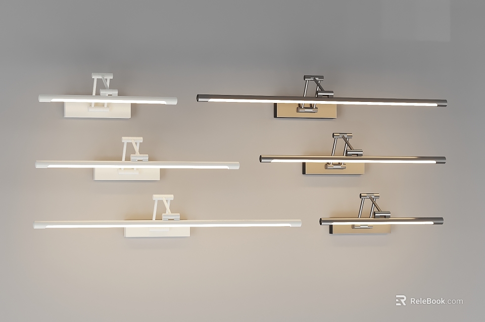 Modern Slim Design Wall Sconces In White And Gold Colors For Home Lighting Decor 3d model 