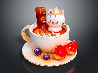 Modern coffee cup coffee cappuccino 3d model