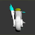 Futuristic Sleek White Motorcycle With Blue Accents And Green Glowing Particles