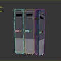 Modern Red And Green Lockers With Ventilation Grilles And Doors Design