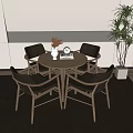 Modern leisure table and chair combination fashion simple leisure table and chair combination 3d model