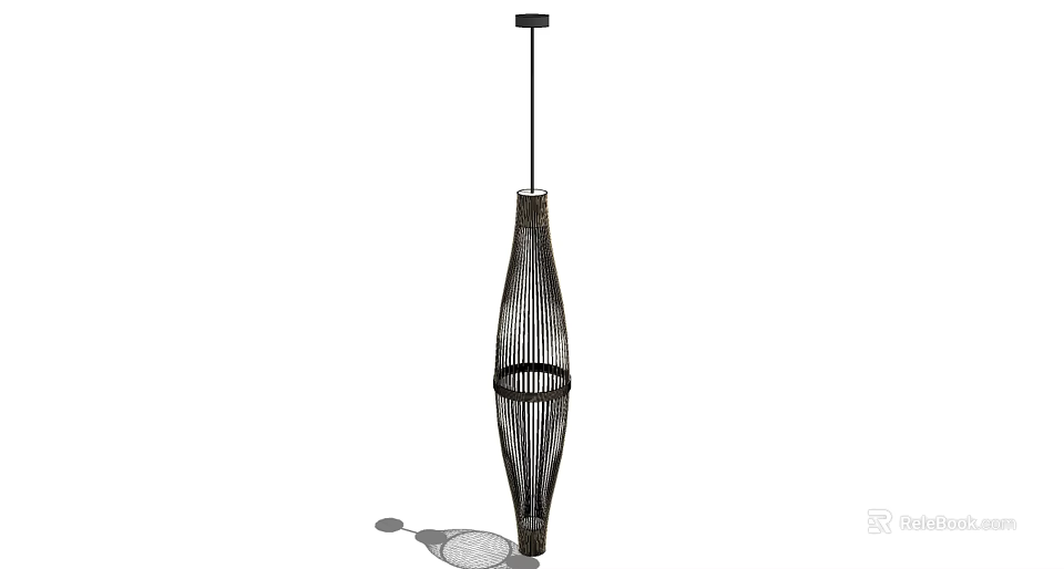 Modern Black Slim Mesh Pendant Light Hanging Fixture Design 3d model 