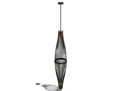 Modern Black Slim Mesh Pendant Light Hanging Fixture Design 3d model
