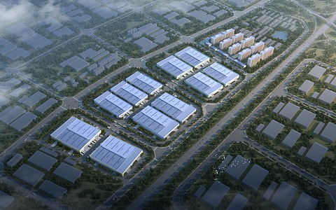 Modern Industrial Park Workshop 3d model