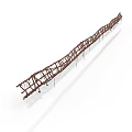 Long Woven Fence Structure Crafted With Twigs Vines And Support Poles