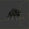 Detailed Mythical Stone Dragon Sculpture With Scaled Body And Spiked Back