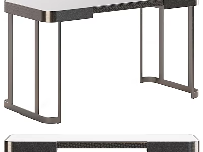 Modern Minimalist Desk Design With Sleek Metal Legs And Smooth Top 3d model