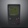 Retro Game Boy Handheld Electronic Device With Gray Body And Game Screen