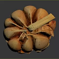 Fresh Peeled Garlic Bulb With Separated Cloves And Dry Outer Skin