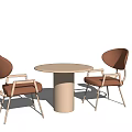 Nordic leisure table and chair combination 3d model