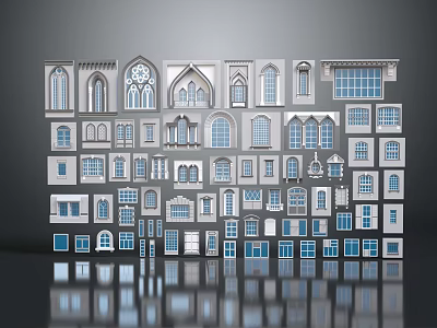 Casement Windows Showcased in Collection of Various Window Styles and Designs 3d model