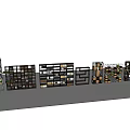 Modern Modular Bookcases With Open Shelves And Multicolor Designs In Spacious Open Area 3d model