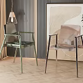 Modern Transparent Accent Chairs With Green And Dark Frames In Stylish Interior