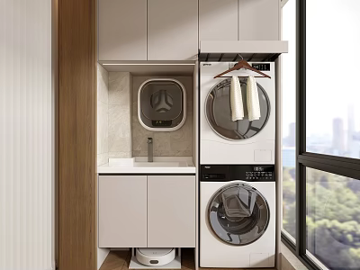 Modern Bathroom Cabinet With Sink Mirror Storage And White Design 3d model