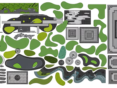 New Chinese Paving Sick Ground Paving 3d model