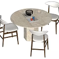 Middle style dining table and chair combination 3d model