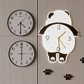 Decorative clock wall clock creative panda clock 3d model