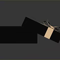 Open Black Gift Box With Shiny Gold Ribbon Bow For Daily Use