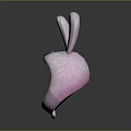 Cute Pink Rabbit Ear Shaped Hat With Red Cherry Decoration For Kids