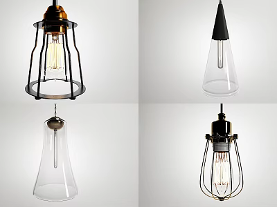 Industrial LOFT chandelier 3d model Industrial LOFT chandelier 3d model