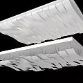 Modern White Suspended Ceiling With Wavy Design And Decorative Lighting 3d model