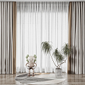 Modern Curtains 3d model