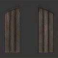 Vintage Wooden Arched Doors With Rustic Finish And Natural Texture