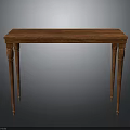 Classic Wooden Dining Chair With Slender Legs In Brown Tone And Simple Background