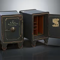 Commercial Safes With Wheels Closed And Open Doors Featuring Interior Shelves