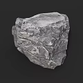 Natural Gray Rock Formation With Rough Surface Texture And Visible Cracks 3d model