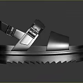 Modern Platform Sandals With Leather Straps And Wavy Sole Design 3d model